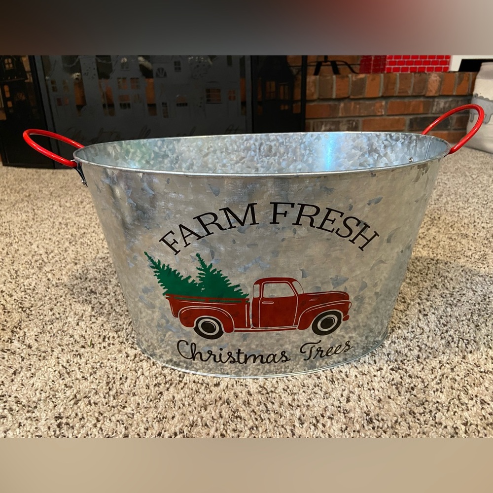 Holiday Decorative Metal Bucket